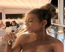 Dannie Riel consuming alcohol
